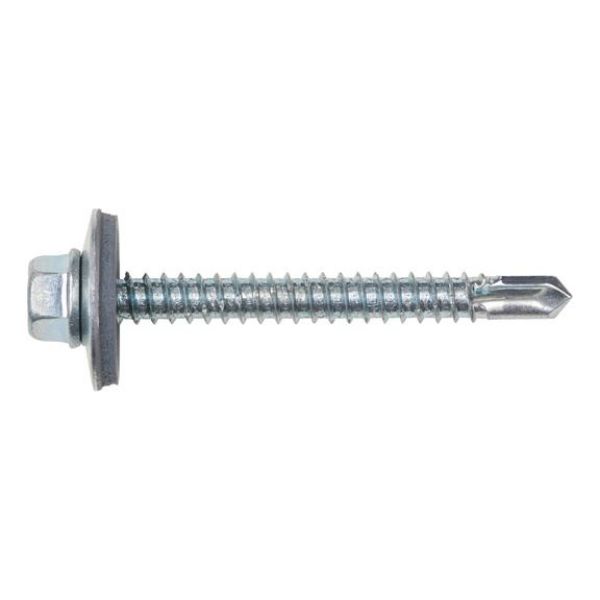 Self-drilling fa&ccedil;ade construction screw with hexagon head and sealing washer pias&lt;SUP&gt;&reg;&lt;/SUP&gt; - SCR-DBIT-WSH19-WS10-(A3K)-6,3X50