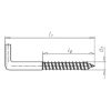 Screw hook with slot - HOK-SCR-WO.FLG-SL-(A2K)-6X65