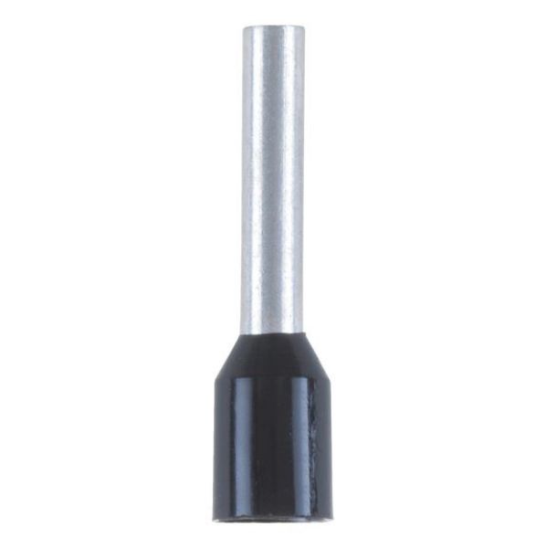 Wire end ferrule with plastic sleeve - WENDFER-DIN46228-CU-(J2N)-BLACK-1,5X10,0