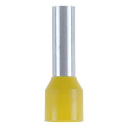 Wire end ferrule with plastic sleeve - WENDFER-DIN46228-CU-(J2N)-YEL-6,0X12,0