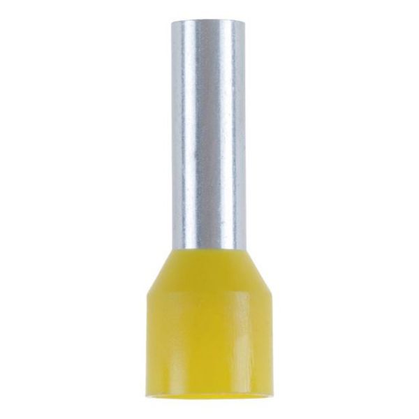 Wire end ferrule with plastic sleeve - WENDFER-DIN46228-CU-(J2N)-YEL-6,0X12,0