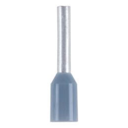 Wire end ferrule with plastic sleeve - WENDFER-DIN46228-CU-(J2N)-GREY-0,75X8,0