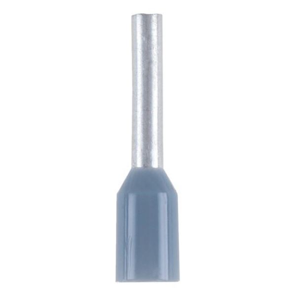 Wire end ferrule with plastic sleeve - WENDFER-DIN46228-CU-(J2N)-GREY-0,75X8,0