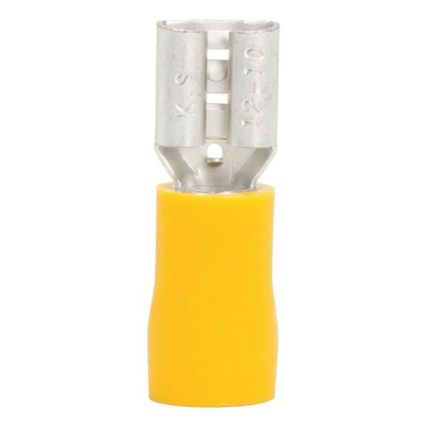 Crimp cable lug, push connector - PSHCON-YELLOW-6,3X0,8MM