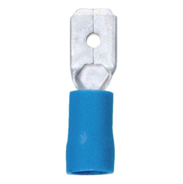 Crimp cable lug, blade connector - TABCON-BLUE-4,8X0,8MM