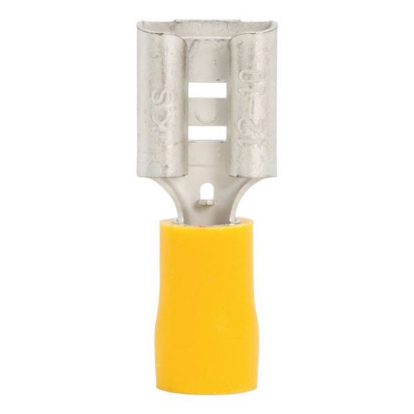Crimp cable lug, push connector - PSHCON-YELLOW-9,5MM