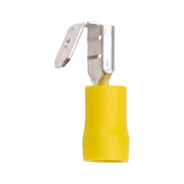 Crimp cable lug, push connector including blade connector - PSHCON-DOUBLE-YELLOW-6,3X0,8MM