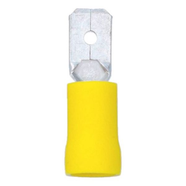 Crimp cable lug, blade connector - TABCON-YELLOW-6,3X0,8MM
