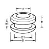 Cable grommet, double-sided - CBLSLEV-DBSIDED-12X20X24MM