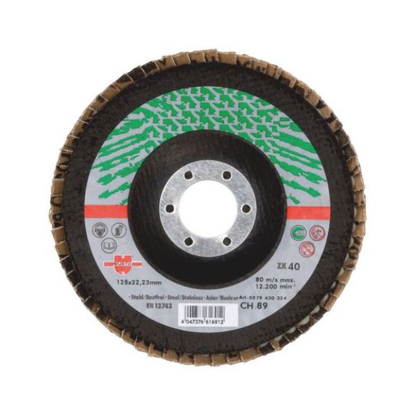 Segmented Grinding Disc For Stainless Steel - FLPDISC-ZC-CLTH-DOMED-BR22,23-G80-D115