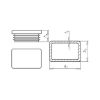 Plastic end cap, rectangular - ECAP-PLA-(RECANGL-PIP)-BLACK-80X40X2