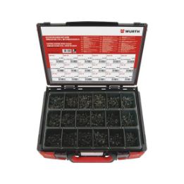 Tapping screw, pan head with collar Delta Seal black assortment - SCR-SHTMET-SYSKO-W.FLG-H2-(DSS)-1500PCS