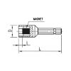 1/4-inch socket wrench insert - IMPSKTWRNCH-MAGN-1/4IN-L51MM-WS10