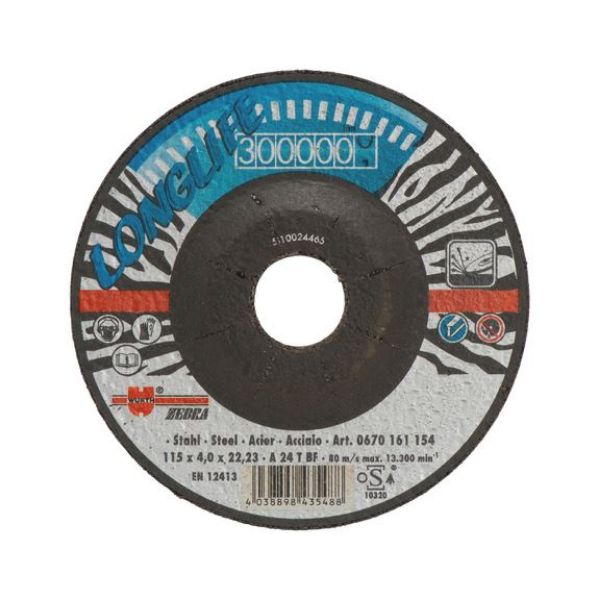 Longlife rough grinding disc for steel - RGHWHL-LL-BLUE-ST-CE-TH4,0-BR22,2-D125