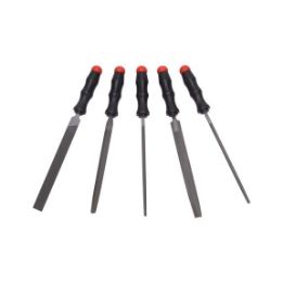 Flat hand engineer's file set - WRKSHPFILE-SET-VEHICLE-L200MM-5PCS