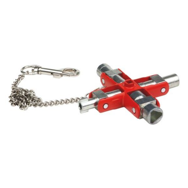 Universal 5-in-1 switch cabinet key - AY-KEY-ELCAB-UNI-9IN1-96X92MM