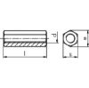 Hex A2 stainless steel spacer sleeve - SPCESLEV-HEX-A2-WS13-M8X30
