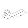 Door handle A 305 - DH-A2-A305-GE-ROS-WC-L/R-MATT
