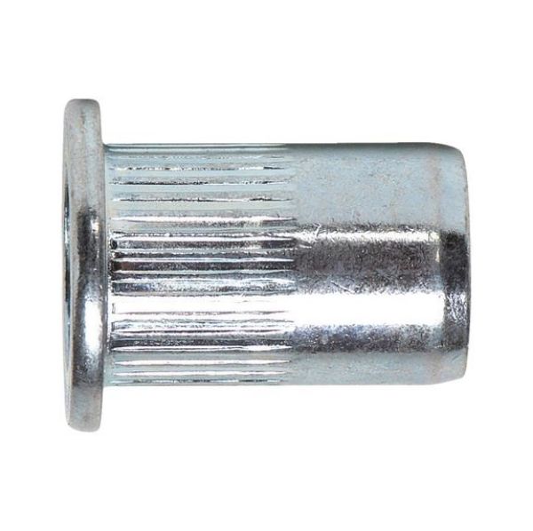 Rivet nuts with round pan head and knurled shank - NUT-RIV-MHD-ALU-(0,5-3,0)-5,9X11,0-M4