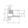 Rivet nuts with round pan head and knurled shank - NUT-RIV-MHD-ALU-(0,5-3,0)-6,9X13,0-M5
