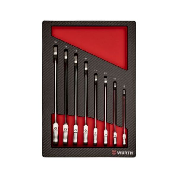 System assortment 4.4.1, flexible ratchet combination wrench - RTCHCOMBIWRNCH-SET-FLEXIBLE-8PCS