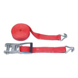 Ratchet Lashing Belt Standard with Double Pointed Hook - LASHBL-RTCH-POINTHOOK-5T-W50MM-L10M