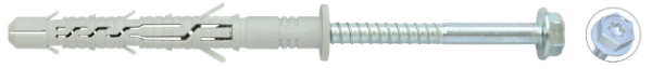 Plastic frame anchor W-FRA 10 H galvanised steel -DWL-(W-FRAH10)-HX-HD PL-ZP-TX40-SW13-10-10X80 -912910601