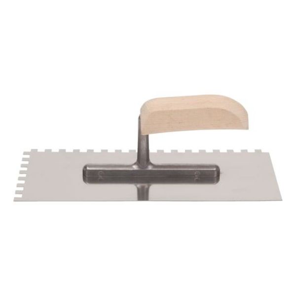 Picture for category Toothed trowel stainless steel with wooden handle