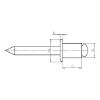 Blind rivet, open, with break mandrel and flat head - RIV-ISO15977-L-ALU/ST-(11,0-13,0)-3,2X16