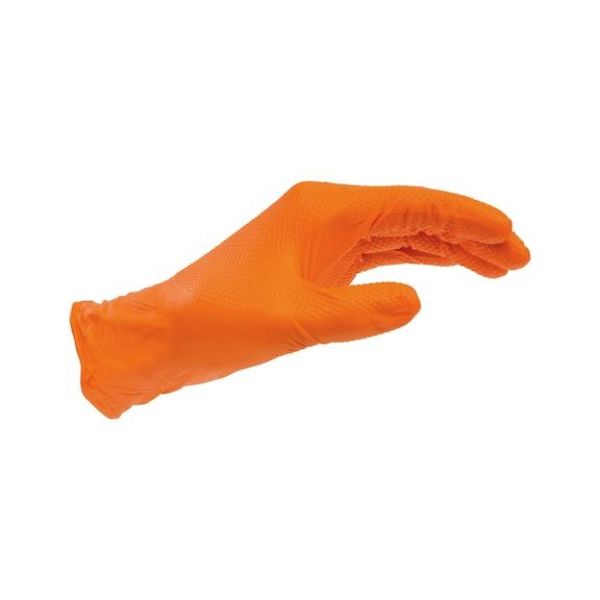 Disposable nitrile grip glove - PROTGLOV-NITRILE-GRIP-ORANGE-M