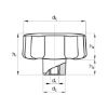 Star-shaped handle with blind hole thread - STARGRP-IT-BRS-M6X28