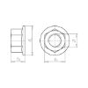 Hexagon nut with flange - NUT-HEX-FLG-DIN6923-8-WS15-(A2K)-M10