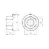 Serrated locking nut - NUT-SER-SIDIN6923-A2-WS15-M10