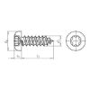 Flat head tapping screw, type C with hexagon socket - SCR-PANHD-ISO14585-C-TX25-(A2K)-4,8X13
