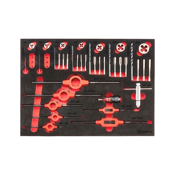 WÜRTH Malta Online Shop-Thread cutting tool set HSS M3-M12 44 pcs