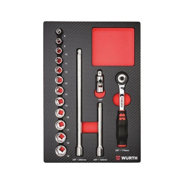 System assortment 4.4.1, socket wrench 3/8 inch - SKTWRNCH-SET-3/8IN-16PCS