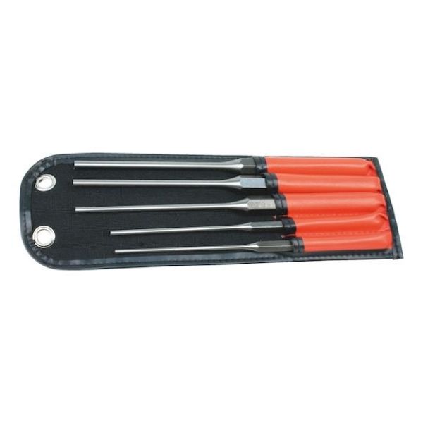 Pin punch set, 5 pieces, US alloy steel - 5PCS.PIN PUNCH SET  EXTRA LONG PEAKS