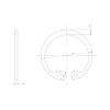 Circlip for bore hole, standard version, shape J DIN 472 for bore holes, spring steel, phosphated and oiled - CRCLIP-BRE-DIN472-J-100X3,0