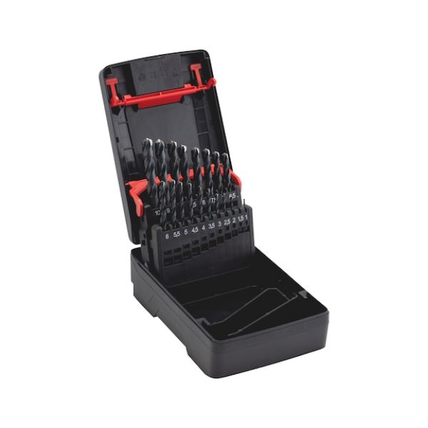 Twist drill bit assortment HSS DIN 338 Type RN 130&deg; 19 pcs - DRL-MET-SET-DIN338-HSS-(D1-10)-0,5-19PCS