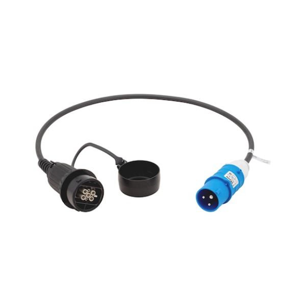 Adapter For mobile charging station mode 2 type 2 UNI - AY-CHRGSTA-ELVEH-ADAPTER-16A-3,7KW-BLUE