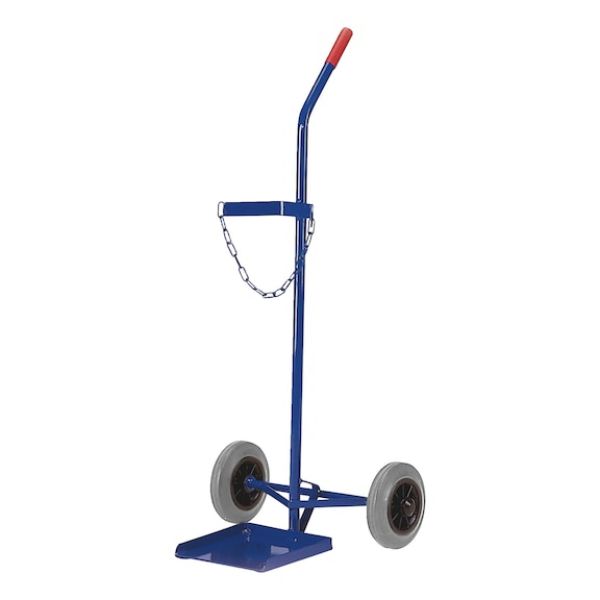 Steel bottle roller For transporting one steel cylinder - STCYLTRLY-SOLIDRBR-1X50LTR