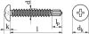Drilling screw, flat head with recessed head, H pias&lt;SUP&gt;&reg;&lt;/SUP&gt; - SCR-DBIT-PANHD-H2-(A3K)-4,8X25