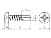 Drilling screw, flat head with recessed head, H pias&lt;SUP&gt;&reg;&lt;/SUP&gt; - SCR-DBIT-PANHD-H2-(A3K)-4,8X25