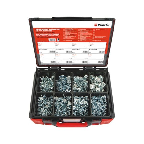 Combi tapping screw assortment 600 pieces in system case 4.4.1. - SCR-(COMBI/PL)-SYSKO-W.WSH-(A2K)-600PCS
