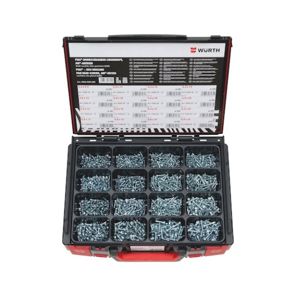 pias&lt;SUP&gt;&reg; &lt;/SUP&gt; drilling screws, pan head assortment 1603 pieces in system case 4.4.1. - DRLSCR-SYSKO-PANHD-AW-(A3K)-1603PCS