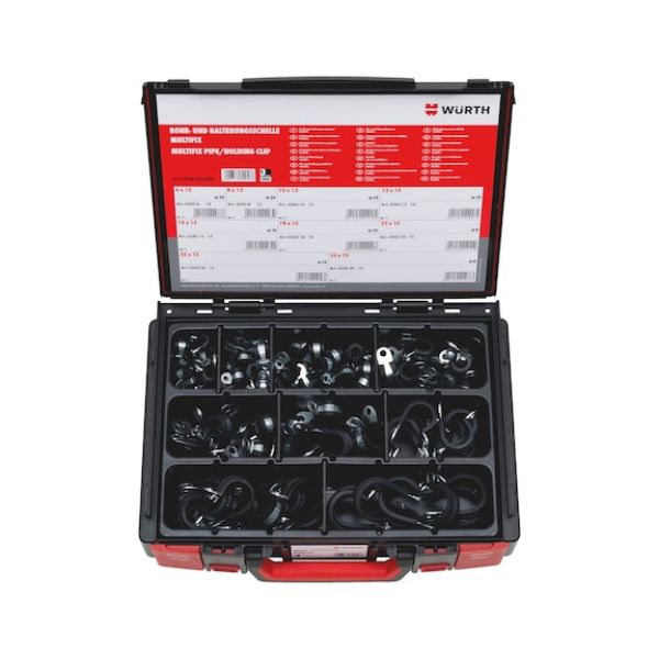 Pipe and fastening clamps assortment 116 pieces in system case - PIP-/FASTCLMP-SYSKO-MULTIFIX-118PCS