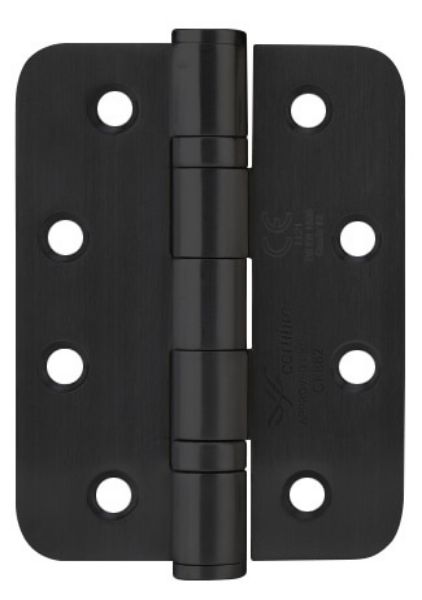 Picture of Matte black door hinge, Round Corner