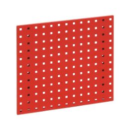 Base plate for square-perforated panel system - BSEPLT-RAL3020-TRAFFICRED-457X495MM
