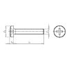 Pan head screw with H cross recess DIN 7985, A2 stainless steel, plain - SCR-RSD-DIN7985-A2/70-H1-M3X6