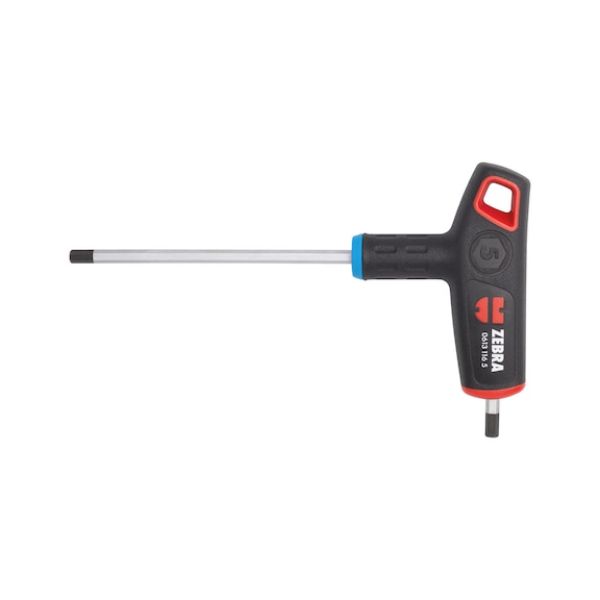 T-handle 2-component hex key with side drive - SCRDRIV-HNDL-T-HEXSKT-5X185MM